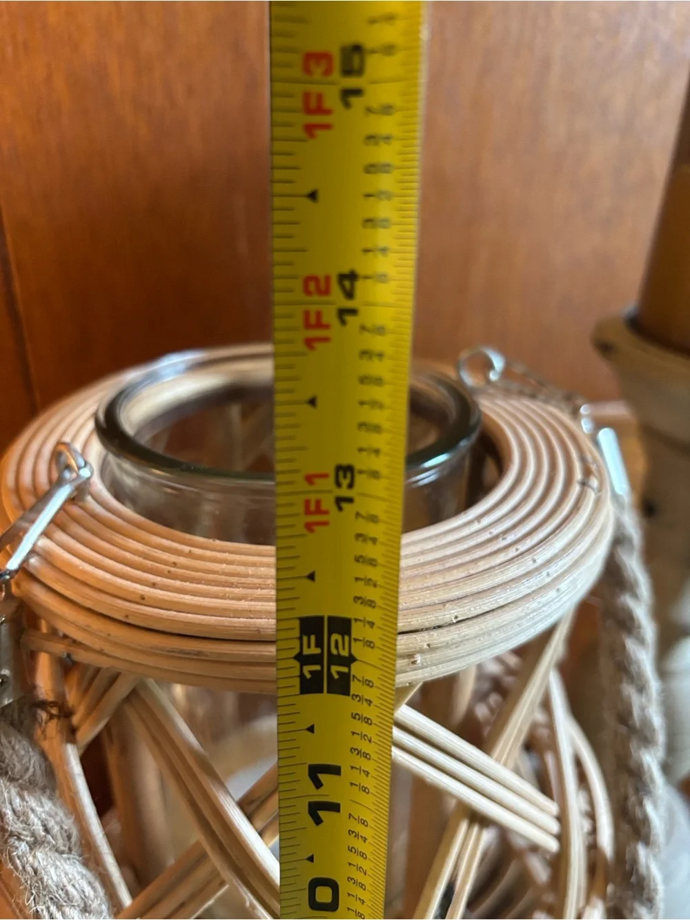 Boho - modern farmhouse - coastal Sienna Tonga bamboo woven hurricane lanterns